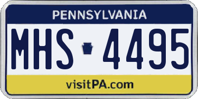 PA license plate MHS4495