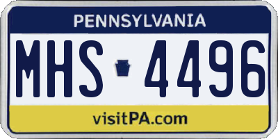 PA license plate MHS4496