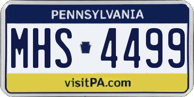 PA license plate MHS4499
