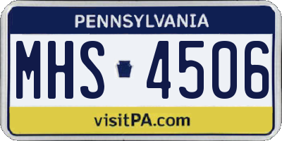 PA license plate MHS4506