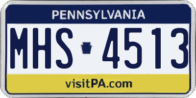 PA license plate MHS4513