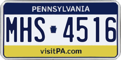PA license plate MHS4516