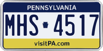 PA license plate MHS4517