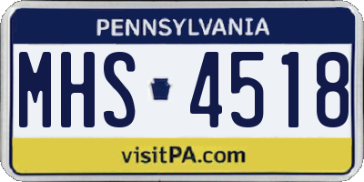 PA license plate MHS4518