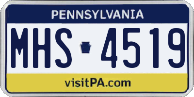PA license plate MHS4519