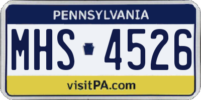 PA license plate MHS4526