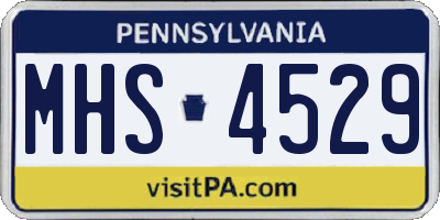 PA license plate MHS4529