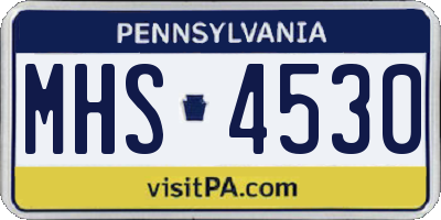 PA license plate MHS4530