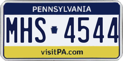 PA license plate MHS4544