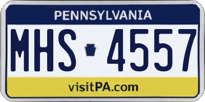 PA license plate MHS4557