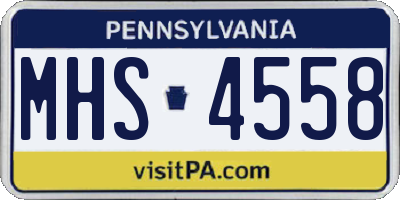 PA license plate MHS4558