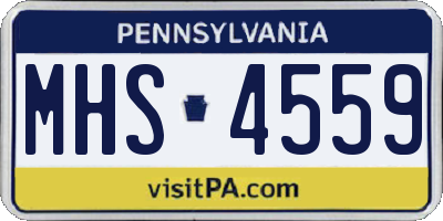 PA license plate MHS4559