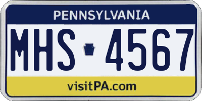 PA license plate MHS4567