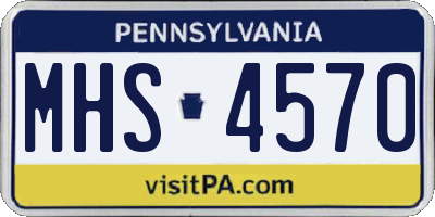 PA license plate MHS4570