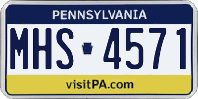 PA license plate MHS4571