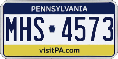 PA license plate MHS4573