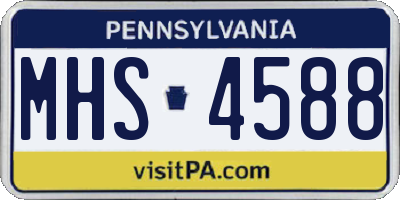 PA license plate MHS4588