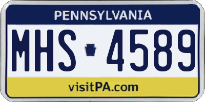 PA license plate MHS4589