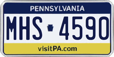 PA license plate MHS4590