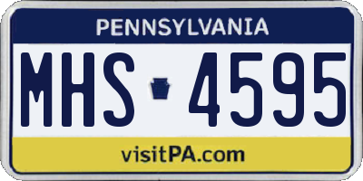 PA license plate MHS4595