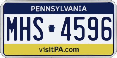 PA license plate MHS4596