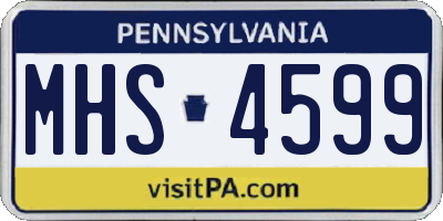 PA license plate MHS4599