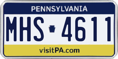 PA license plate MHS4611