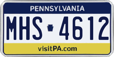 PA license plate MHS4612