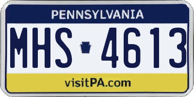 PA license plate MHS4613