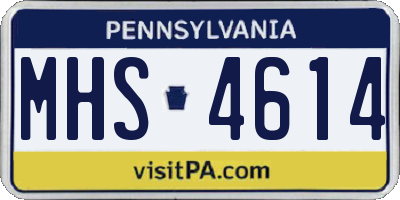 PA license plate MHS4614