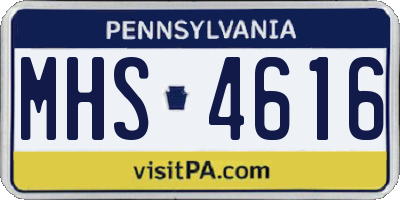 PA license plate MHS4616
