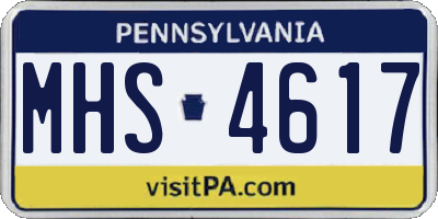 PA license plate MHS4617