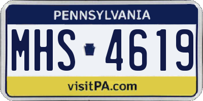 PA license plate MHS4619