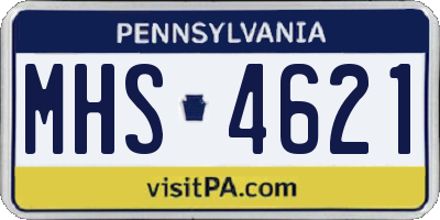 PA license plate MHS4621