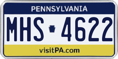 PA license plate MHS4622