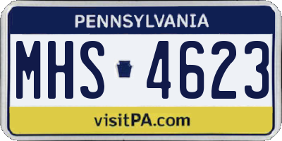 PA license plate MHS4623