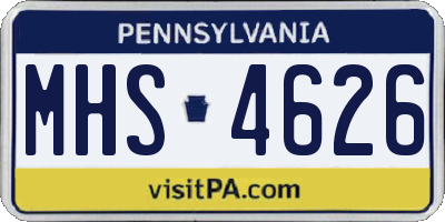 PA license plate MHS4626