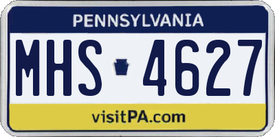 PA license plate MHS4627