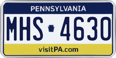 PA license plate MHS4630