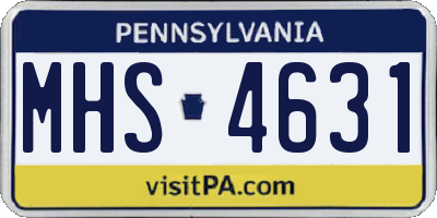 PA license plate MHS4631