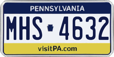 PA license plate MHS4632