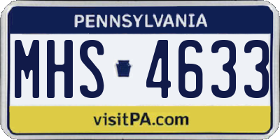 PA license plate MHS4633