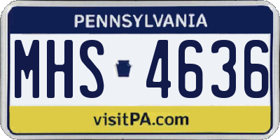 PA license plate MHS4636