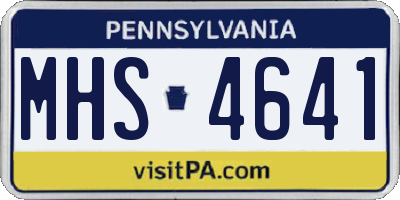 PA license plate MHS4641
