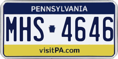 PA license plate MHS4646