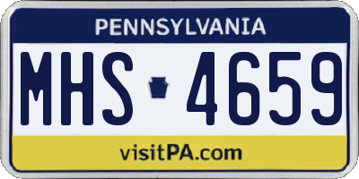 PA license plate MHS4659