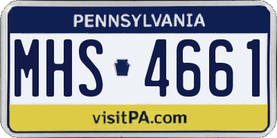 PA license plate MHS4661