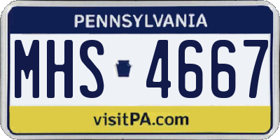 PA license plate MHS4667