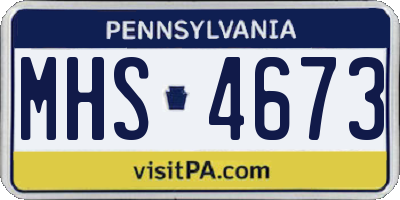 PA license plate MHS4673