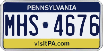 PA license plate MHS4676